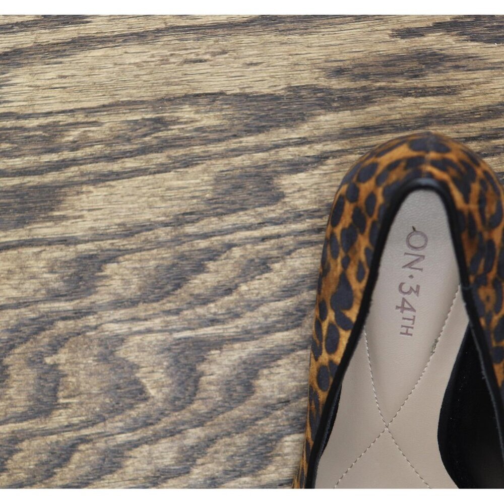 NWT On 34th Womens Jeules Pointed-Toe Slip On Pumps Leopard Microsuede 7M - Picture 11 of 12